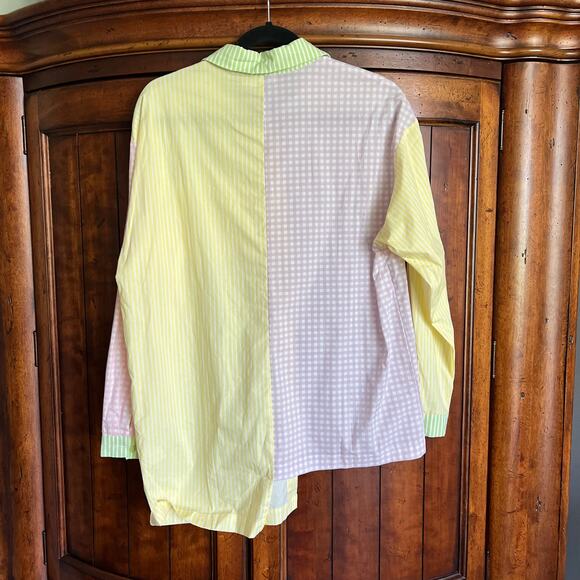 Princess Polly Benjamin Spliced Button Down Pastel Shirt New 4 - Picture 7 of 10